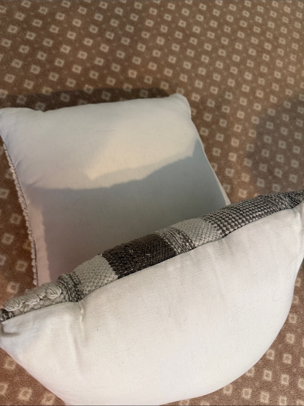 Decorative Throw Pillows in Neutral Gray and Cream Textured  (Set of 2) EUC - Picture 5 of 5
